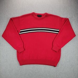VTG Croft & Barrow Crewneck Sweater Heavyweight Knit Cotton‎ Mens XL Y2K Stripe
